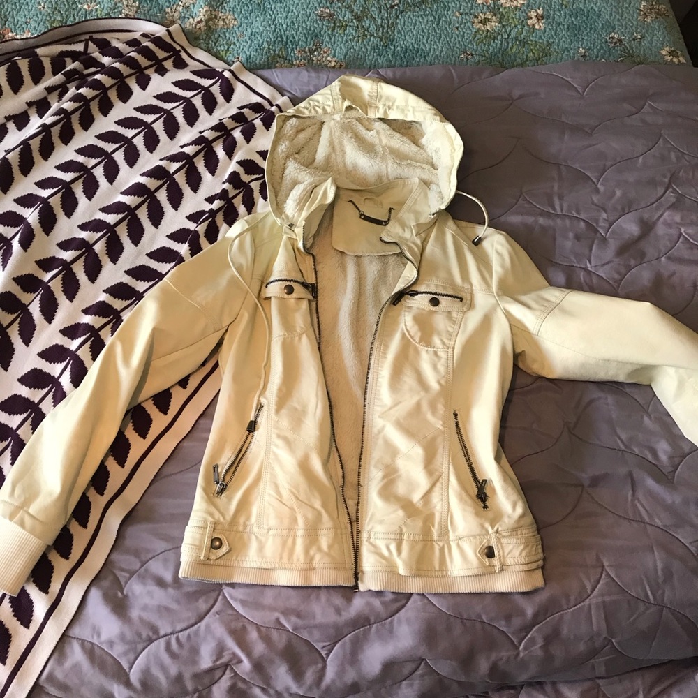 Cream leather jacket